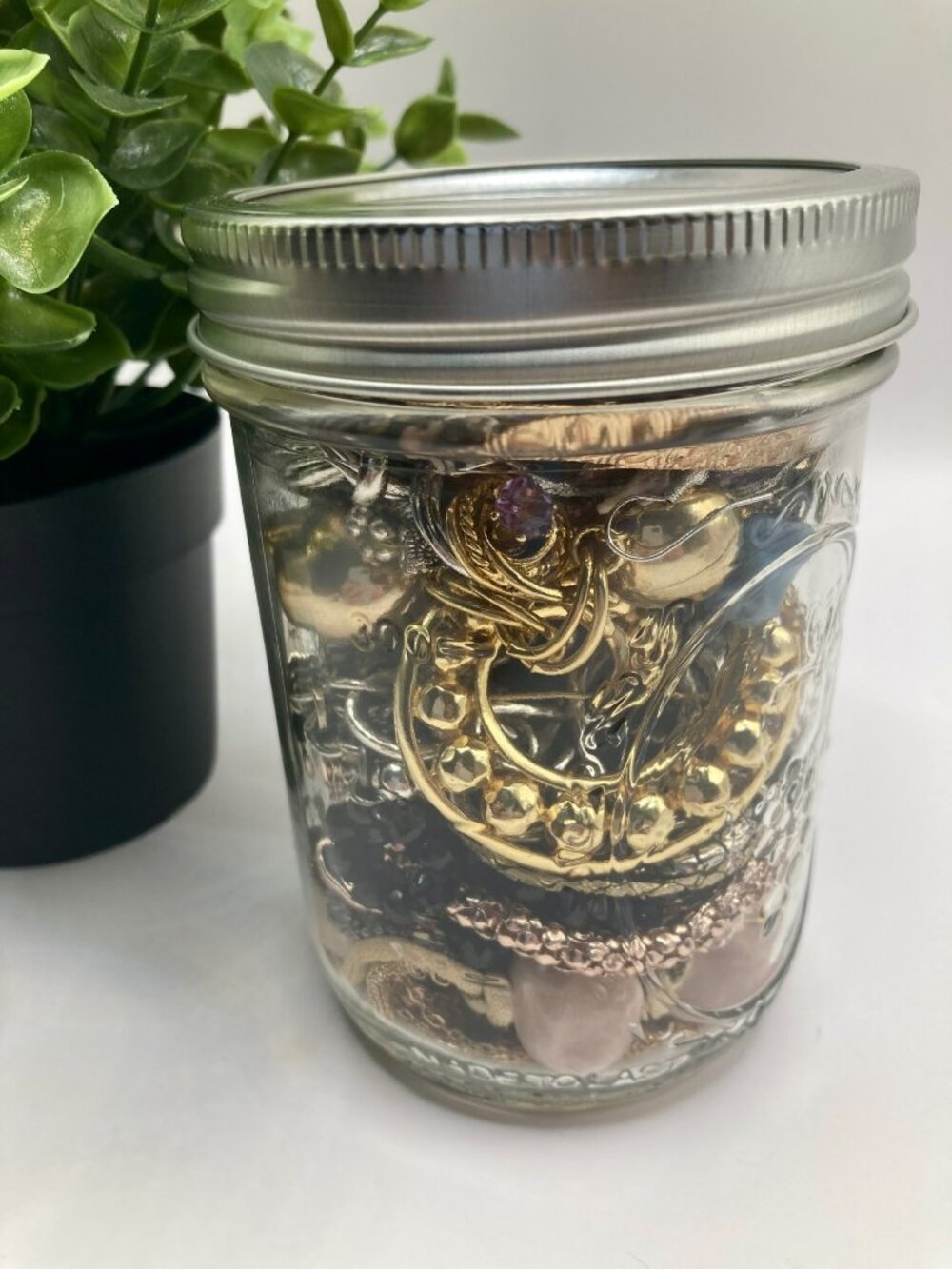 Vintage and Contemporary Mystery Jewelry Jar -Good Condition -3